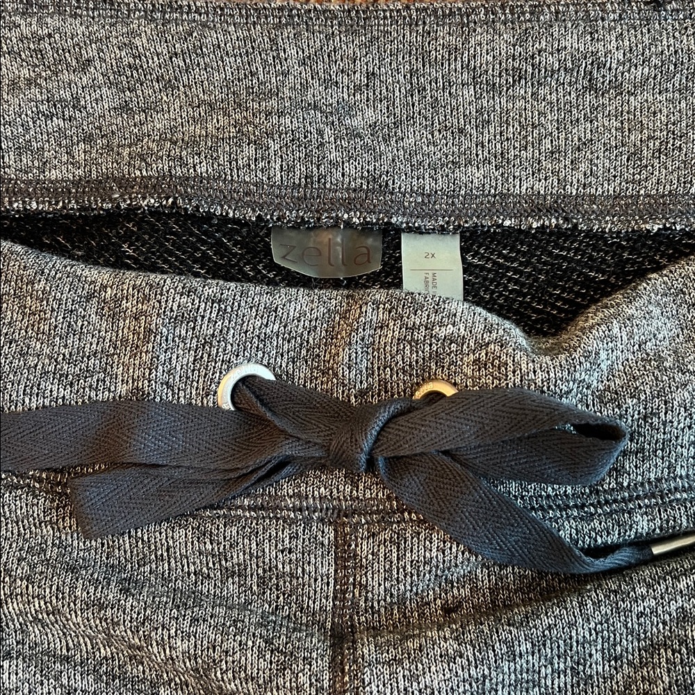 Zella plus Grey Light Heather Soft Blend Peaceful Wide Leg Sweatpants 2X NWOT